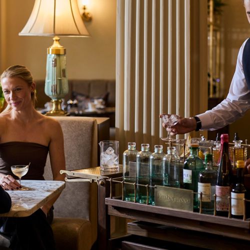 Francis Hotel Bath drinks from the martini trolley Francis Hotel Bath drinks from the martini trolley