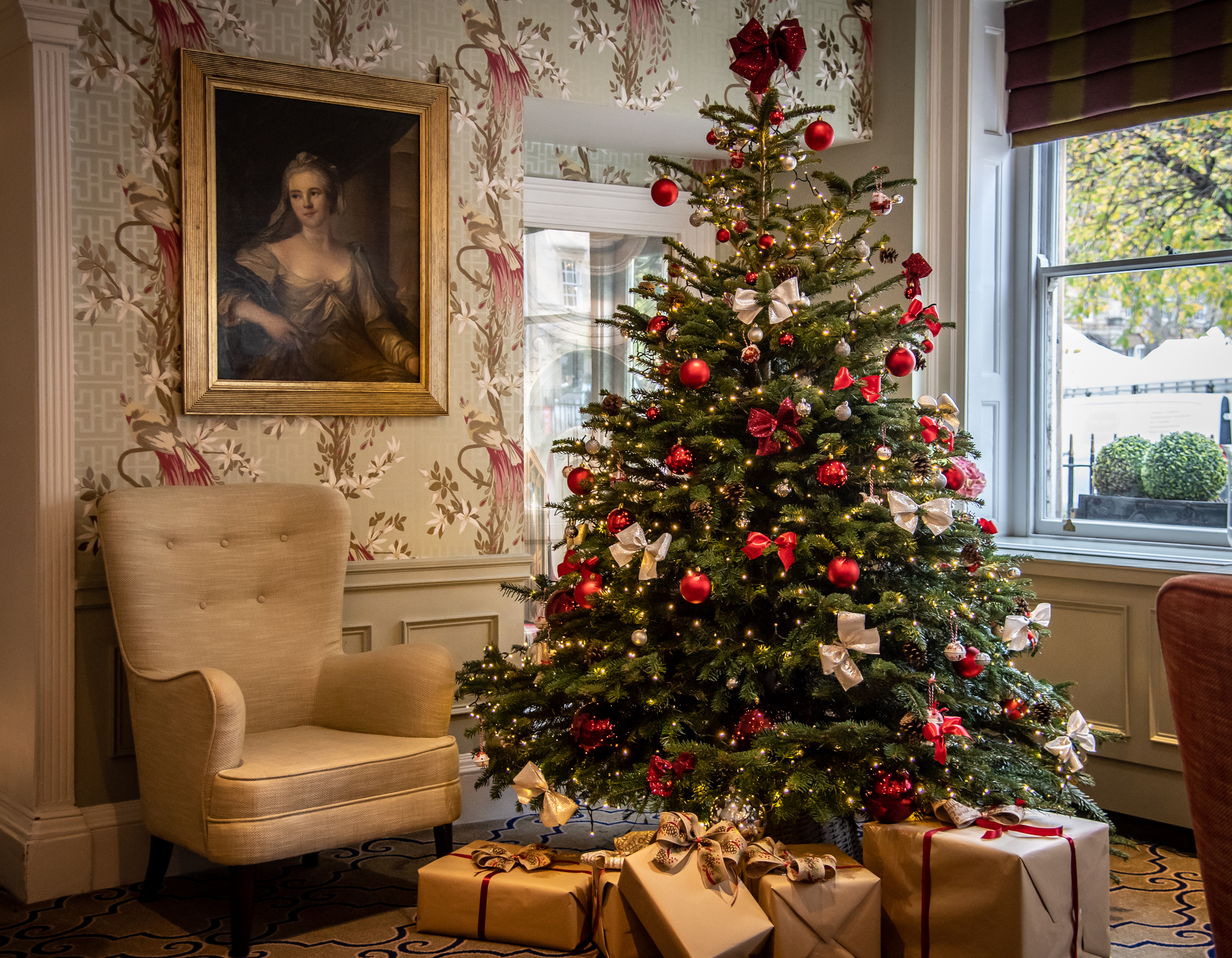 Christmas tree lobby Francis Hotel Bath