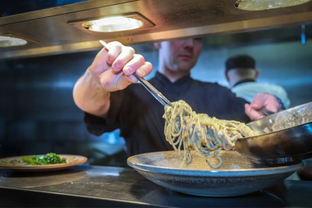 The Francis Hotel Bath head chef serving up pasta