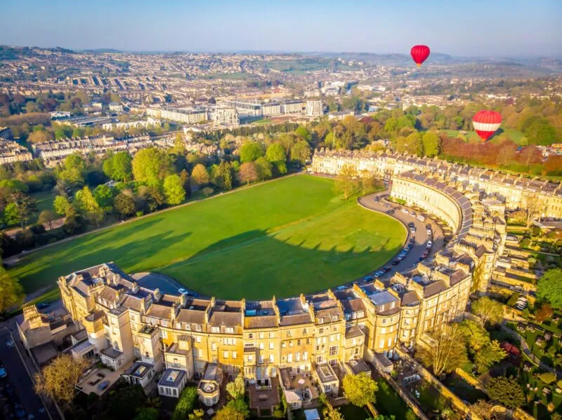 The Francis Hotel Bath ariel view of Bath Crescent